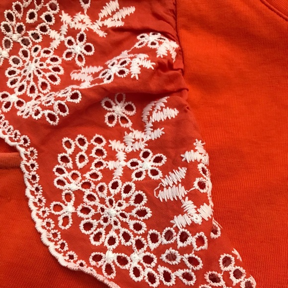 Orange Anthropologie Shirt with Eyelet Lace - Picture 2 of 8